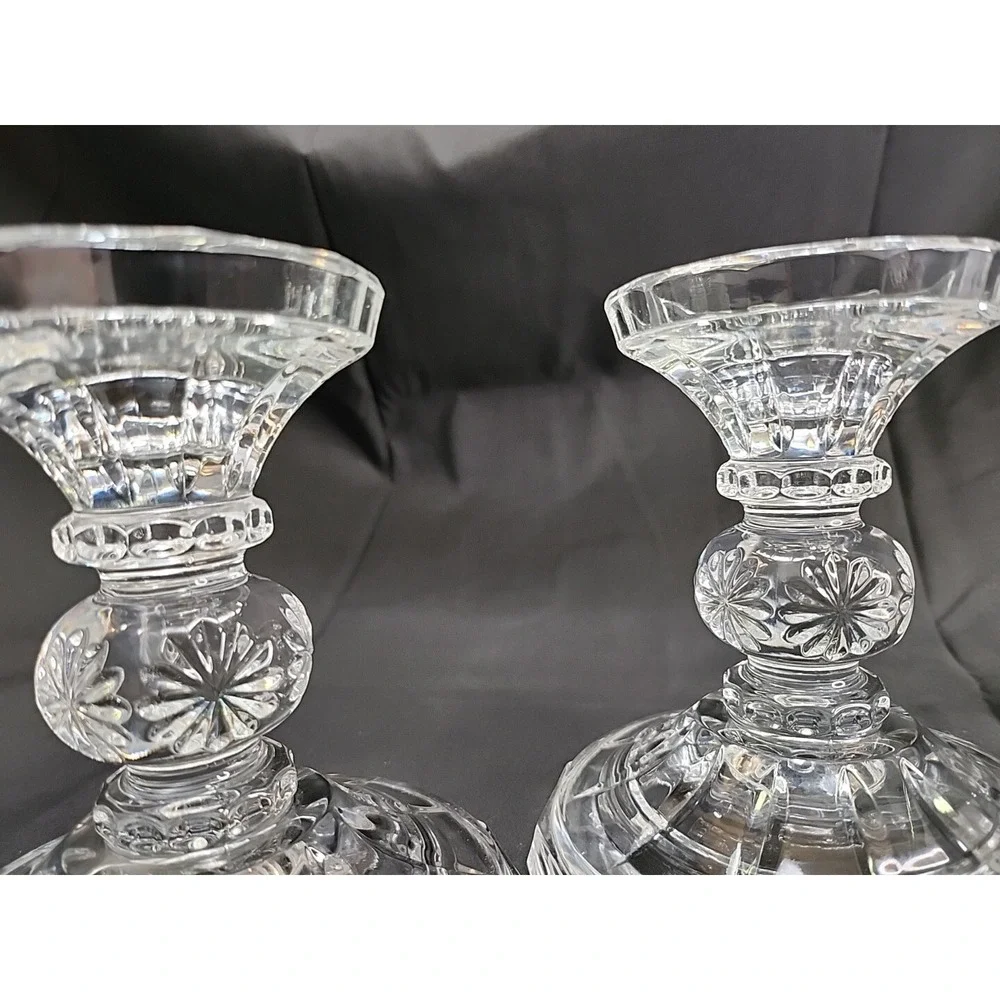 2 Stunning‎ GLASS Ornate CANDLEHOLDER 5